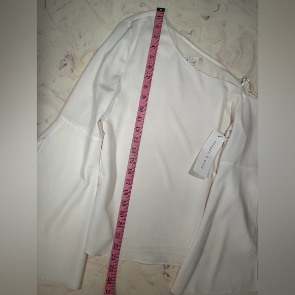 Cooper & Ella Eggshell White Off-The-Shoulder Blouse w/ Flutter Sleeves - Picture 4 of 8